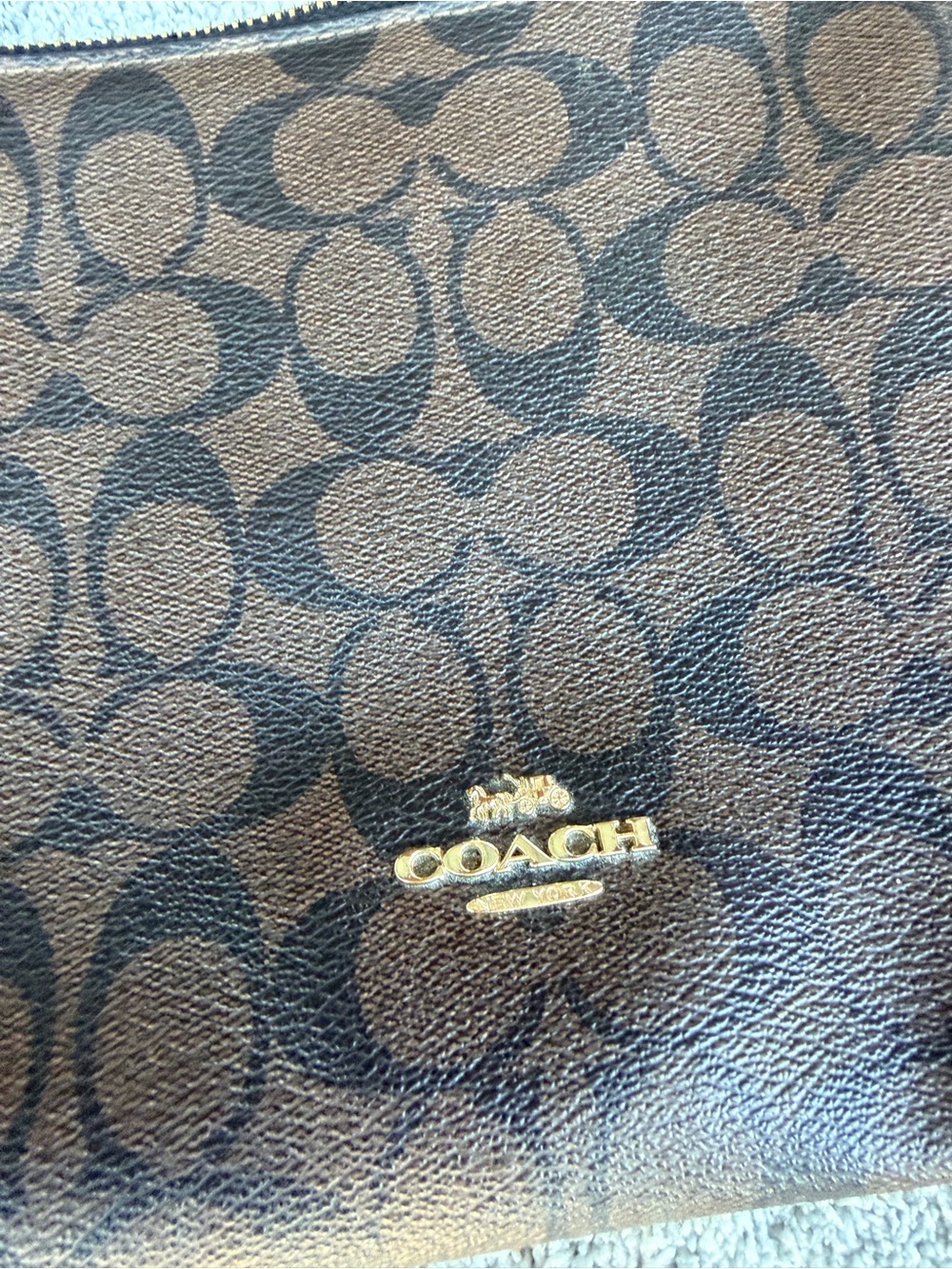 Coach Brown/Black Signature Mia Crossbody with Gold Hardware - Picture 2 of 7